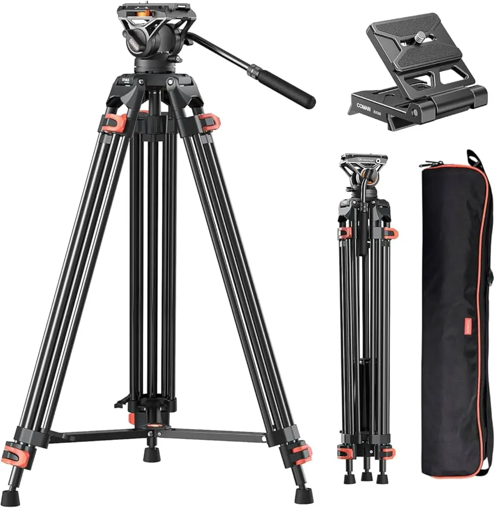 Trépied Vidéo avec tête fuide + possibilité de filmer en vertical - Photo 1 sur 1