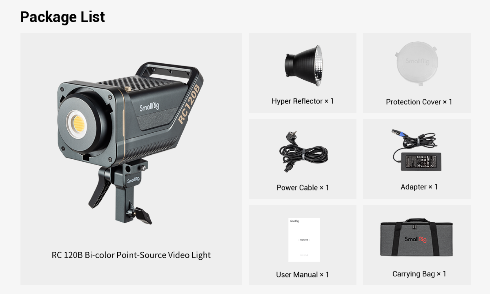 Projecteur LED Smallrig RC 120b + softbox + pied - Photo 2 sur 5