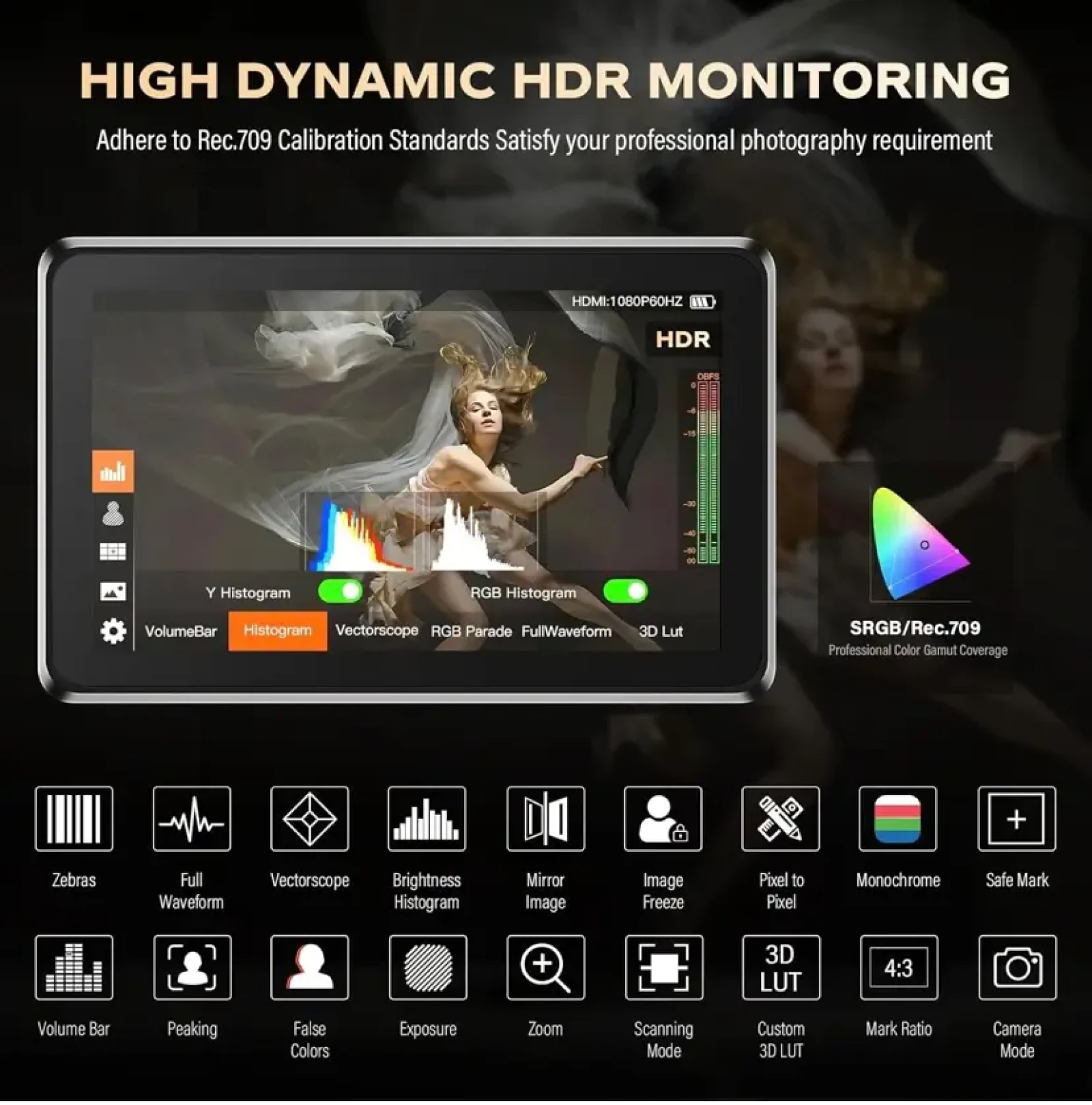 Moniteur VILTROX DC-X3 6 Pouces - Photo 3 sur 7