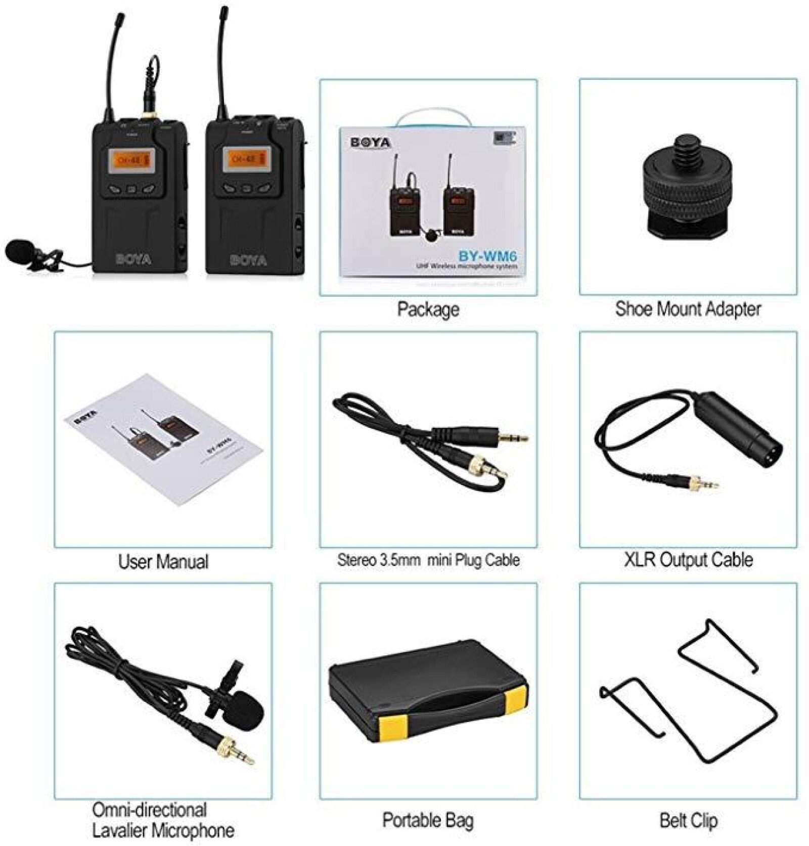 Boya  BY-WM6 Microphone cravate sans fil UHF - Photo 3 sur 3