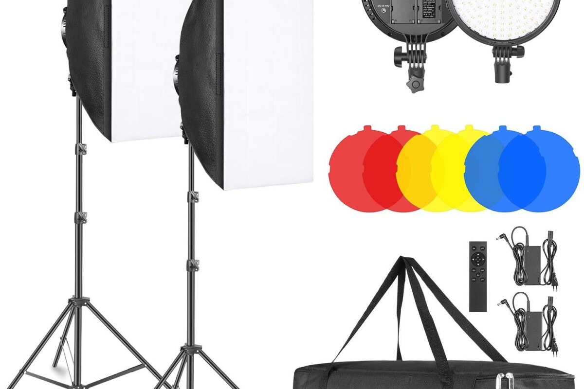 Location Kit éclairage Softbox 3200°K-5600°K – 2 x 48W réglable – 4 800 Lm - Lightyshare
