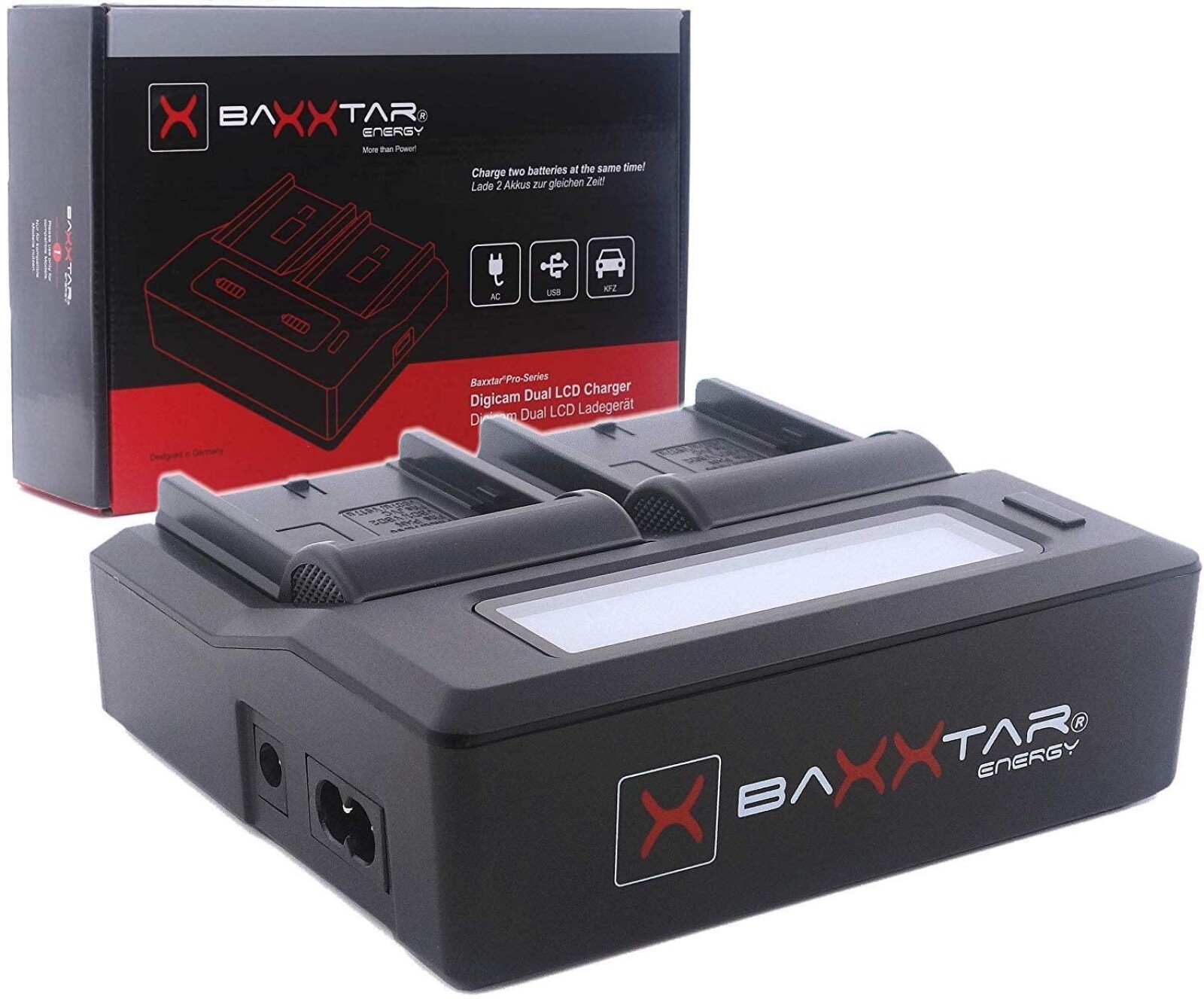 BAXXTAR PRO Double chargeur batterie NP-F – Cordon allume-cigare - Photo 1 sur 2