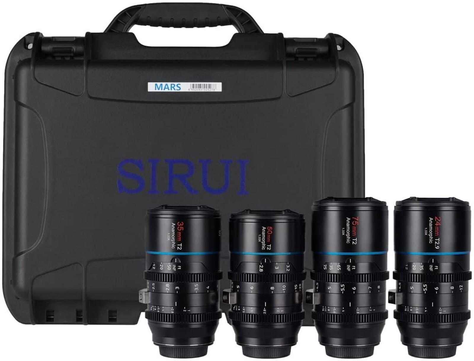 SIRUI Mars Ensemble d'objectifs anamorphiques  24 mm, 35 mm, 50 mm, 75 mm MFT - Photo 1 sur 3