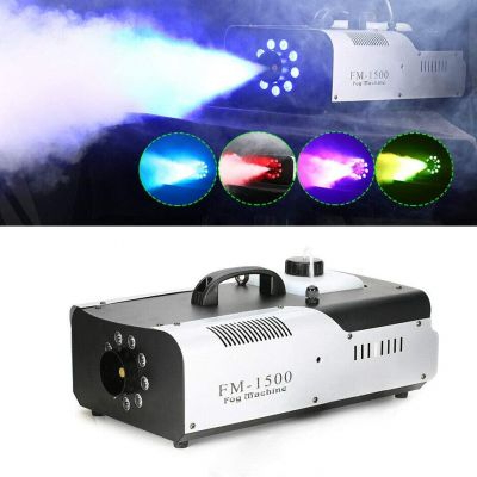 Une Machine à fumée 1500W avec télécommande sans fil, système de lumière DMX LED RGB 3in1 9x3W. - Photo 2 sur 4