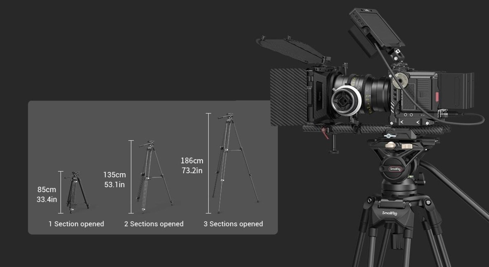 SMALLRIG TREPIED VIDEO AVEC ROTULE FLUIDE AD-01 3751 - Photo 6 sur 6