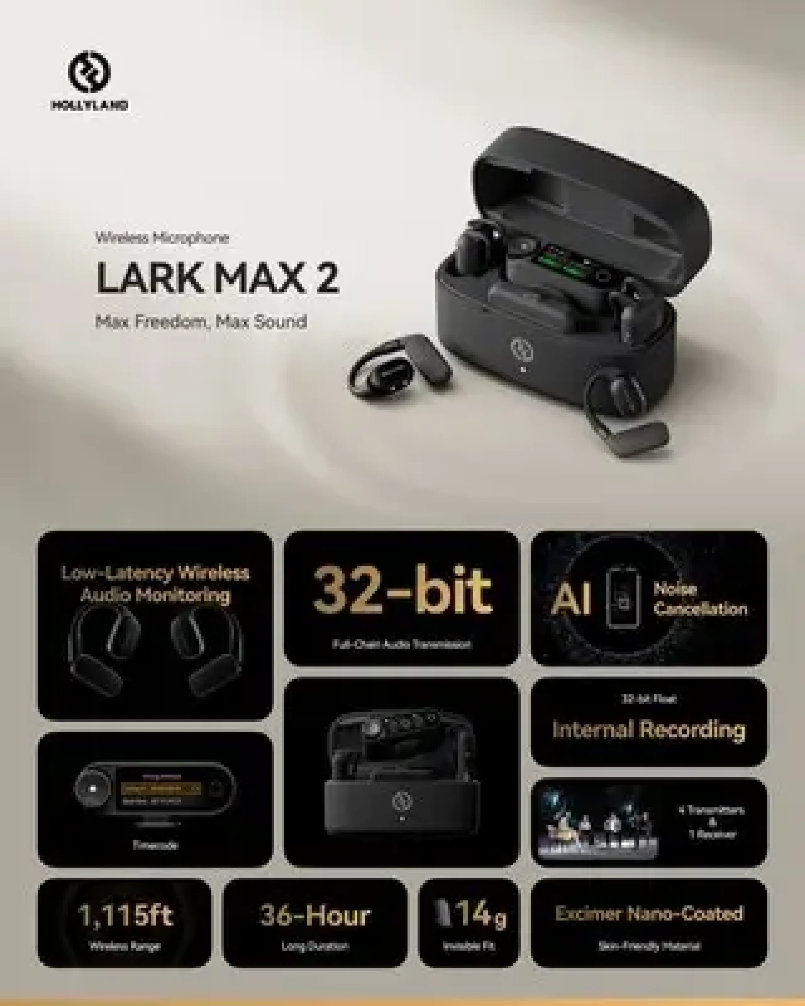 Micro Cravatte Hollyland Max 2 (Combo 4 micros) - Photo 1 sur 3