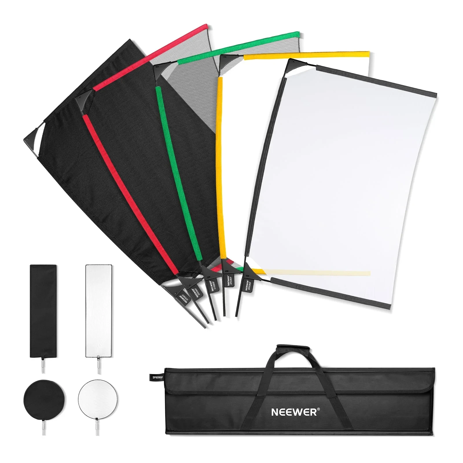 Neewer Kit De Drapeaux Et Scrims Pliables 60x90cm, Drapeaux 5 en 1 - Photo 3 sur 3