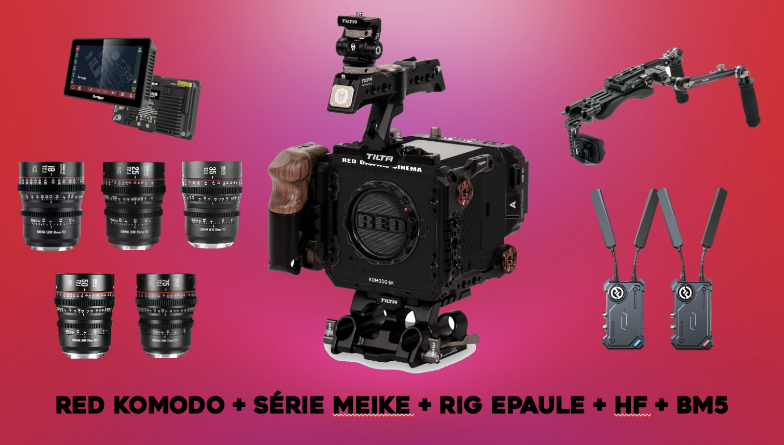 KOMODO + SERIE MEIKE + RIG + MONITEUR + HF - Photo 1 sur 1