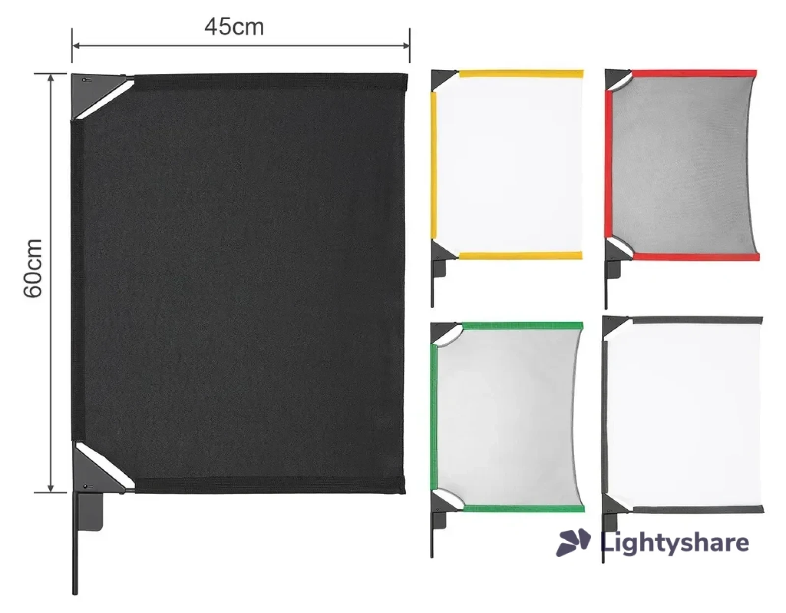 Neewer Kit De Drapeaux Et Scrims Pliables 60x90cm, Drapeaux 5 en 1 - Photo 1 sur 4