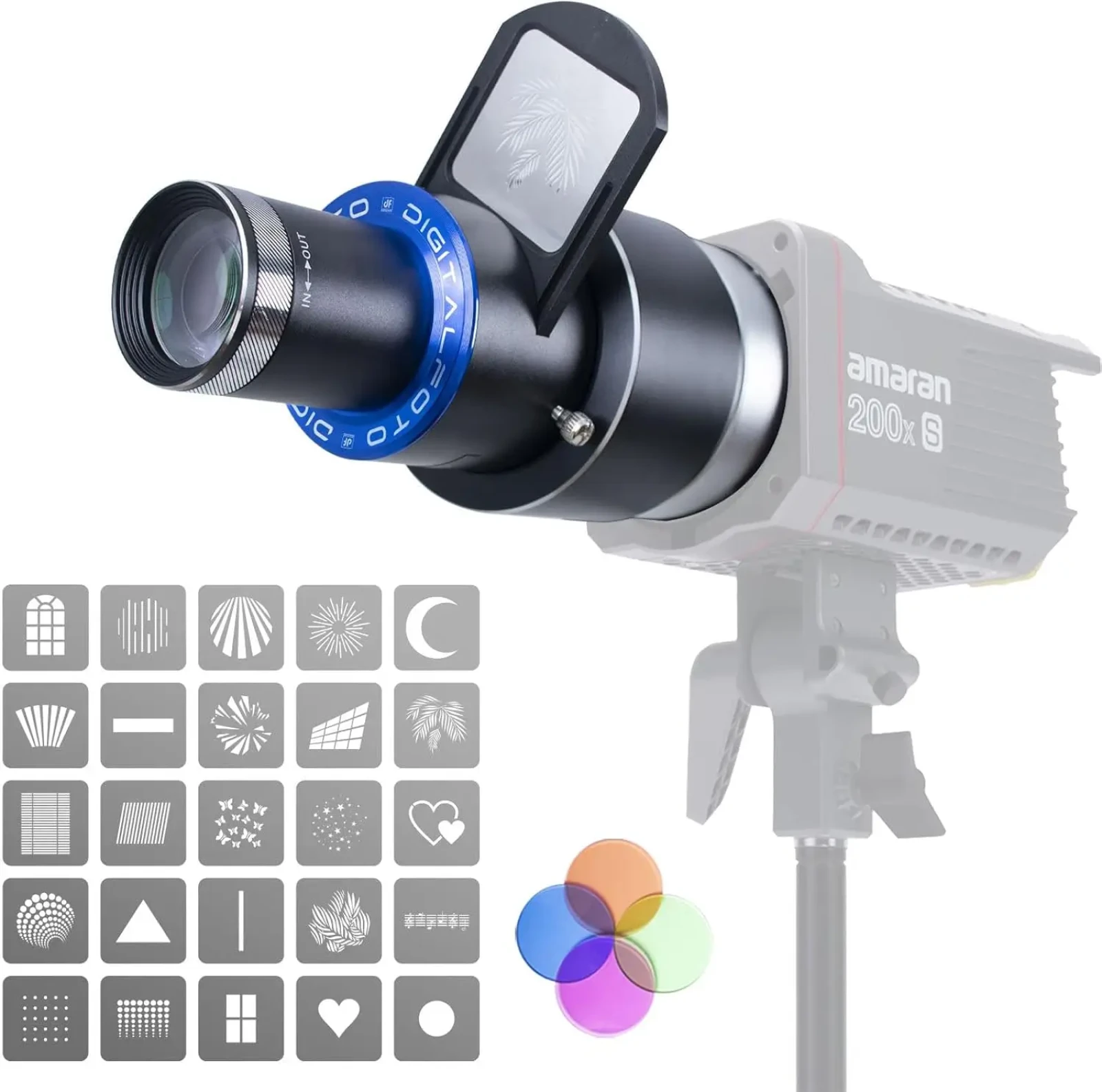 DF DIGITALFOTO Snoot Optique Bowens, 25 gobos - Photo 1 sur 4