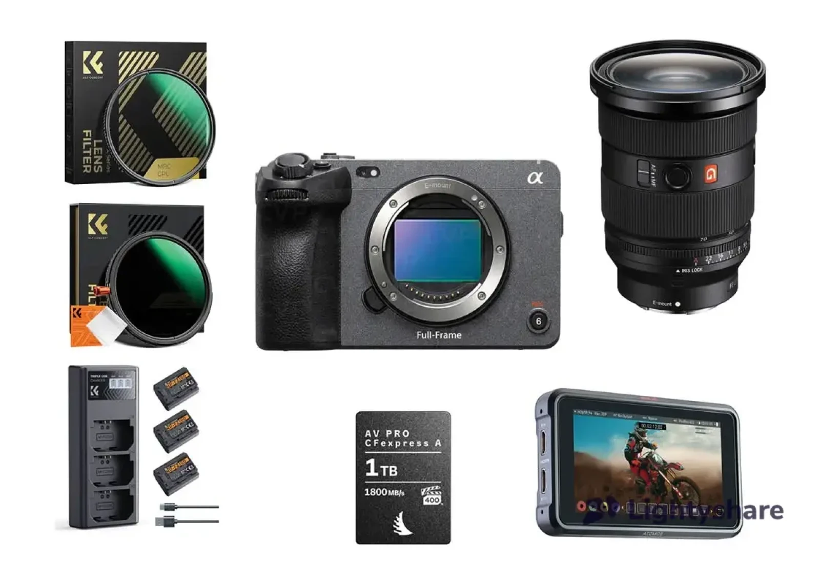 Pack Sony FX3 + Objectif GM 24-70 ii + moniteur Atomos Ninja V - Photo 1 sur 1
