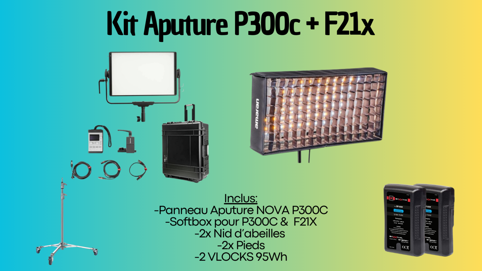 Kit Lumière simple - 1x Nova P300C & 1x Amaran F21X - Photo 1 sur 7
