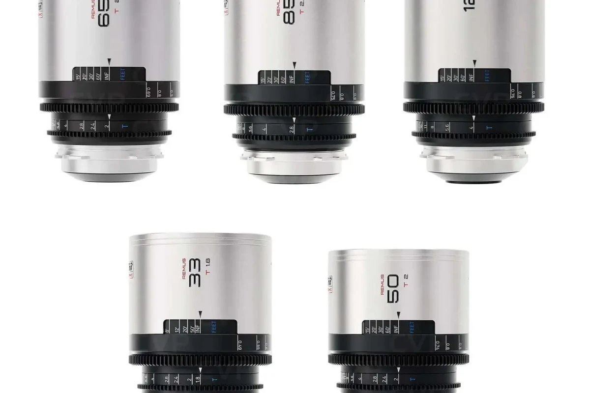 Location Blazar Remus 1.5x Full-Frame Anamorphic 5-Lens Set (33, 50, 65, 85, 125mm, PL, Silver Flare) - Lightyshare