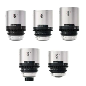 Photo Blazar Remus 1.5x Full-Frame Anamorphic 5-Lens Set (33, 50, 65, 85, 125mm, PL, Silver Flare)