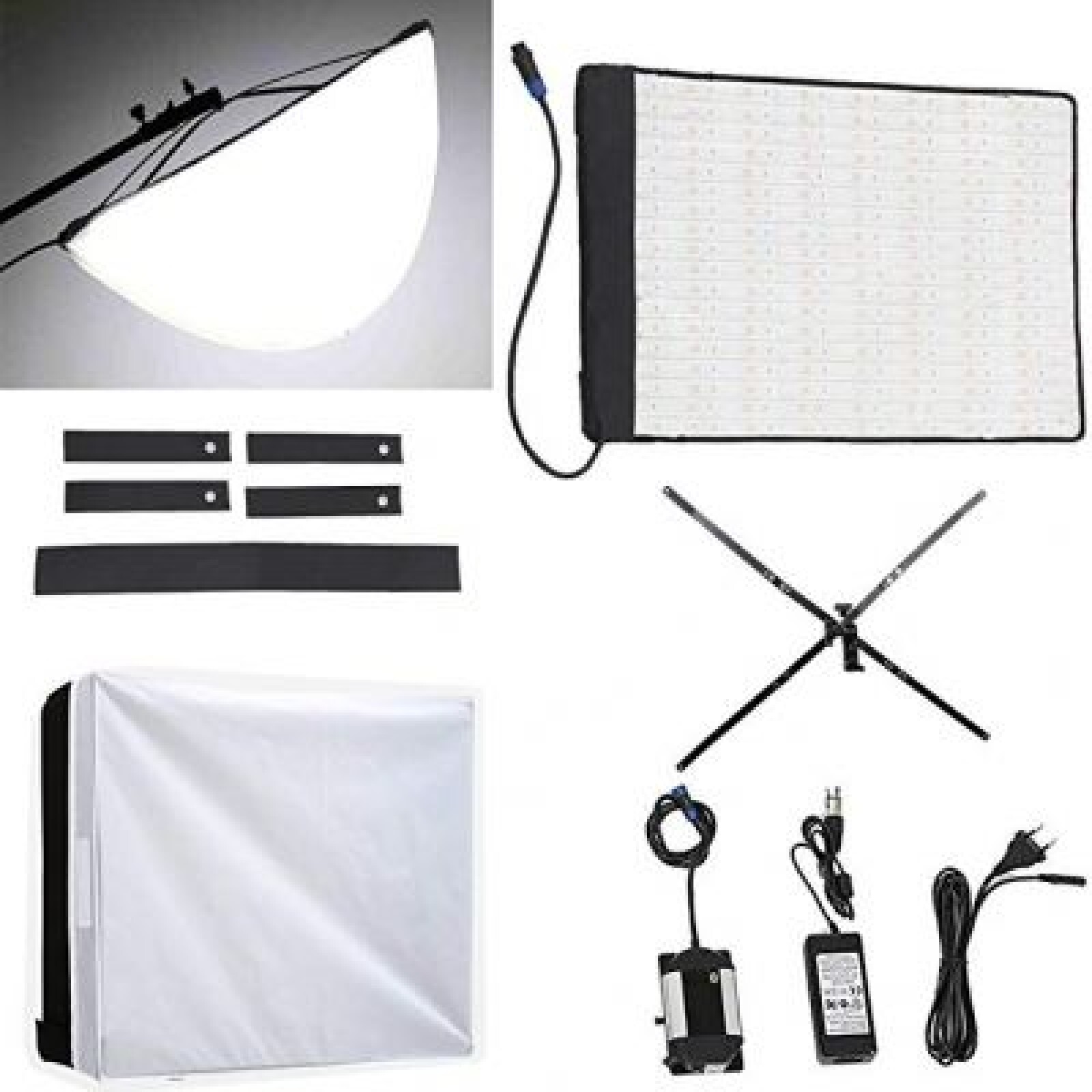 Panneau LED flexible 100W  (T° variable: 3000°-5600°k) + deux diffuseurs - Photo 1 sur 4