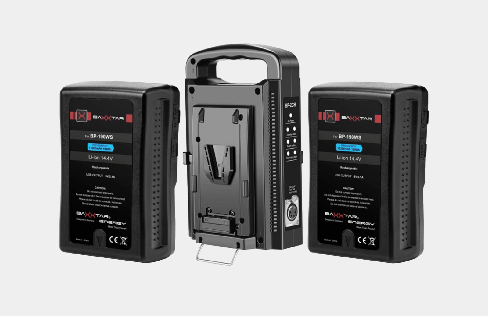 2 x batteries V-Mount Baxxtar BP190WS + chargeur double - Photo 1 sur 1