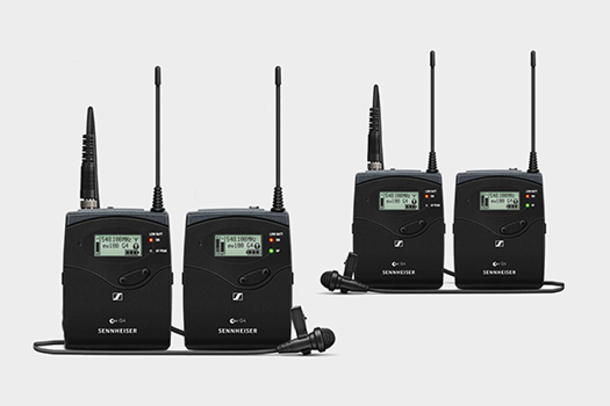 Location Kit HF Sennheiser EW 100 G4 #duo (micros cravate ME 2 et ME 4, ref 112P et 122P, compatible G3) - Lightyshare