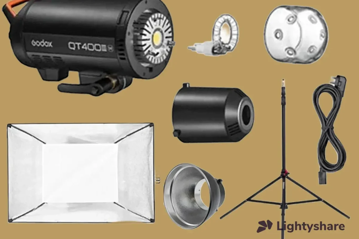 Location Flash QT400III + TREPIED + Softbox rectangulaire - Lightyshare