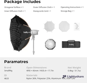 Location SmallRig LA-O90 Octagonal Softbox 4633