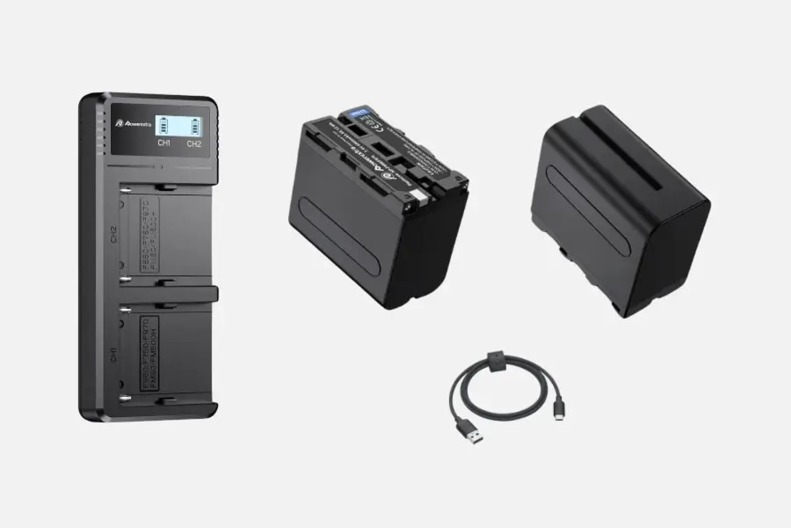 Powerextra Chargeur avec 2 batteries F970 - Photo 1 sur 1