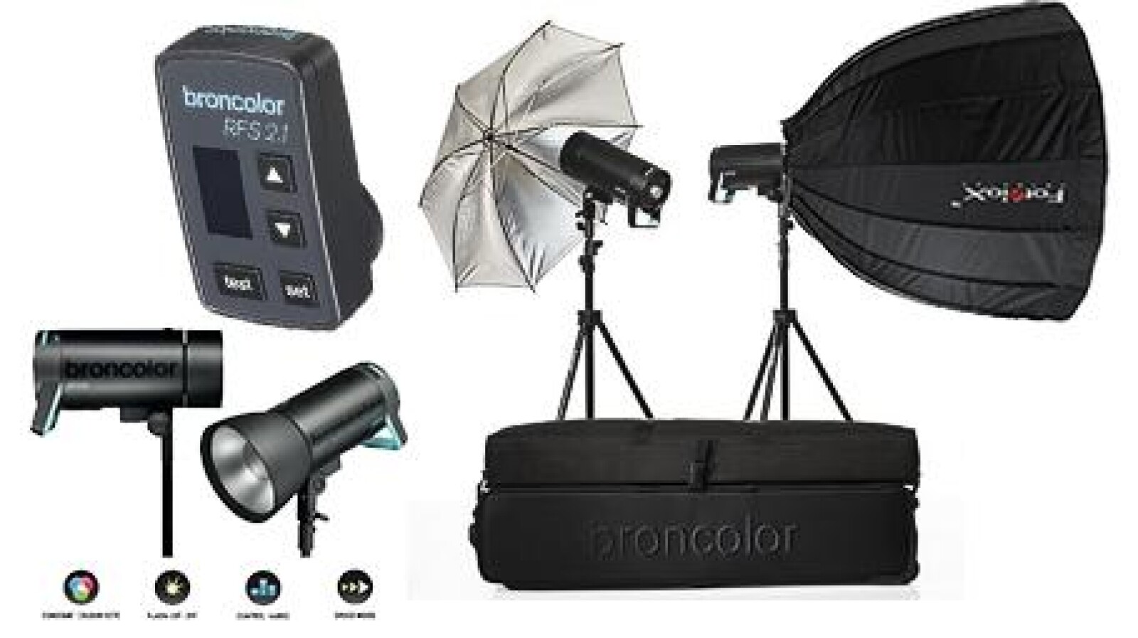 Kit Flash Broncolor Siros 400 wifi + softbox - Photo 1 sur 2