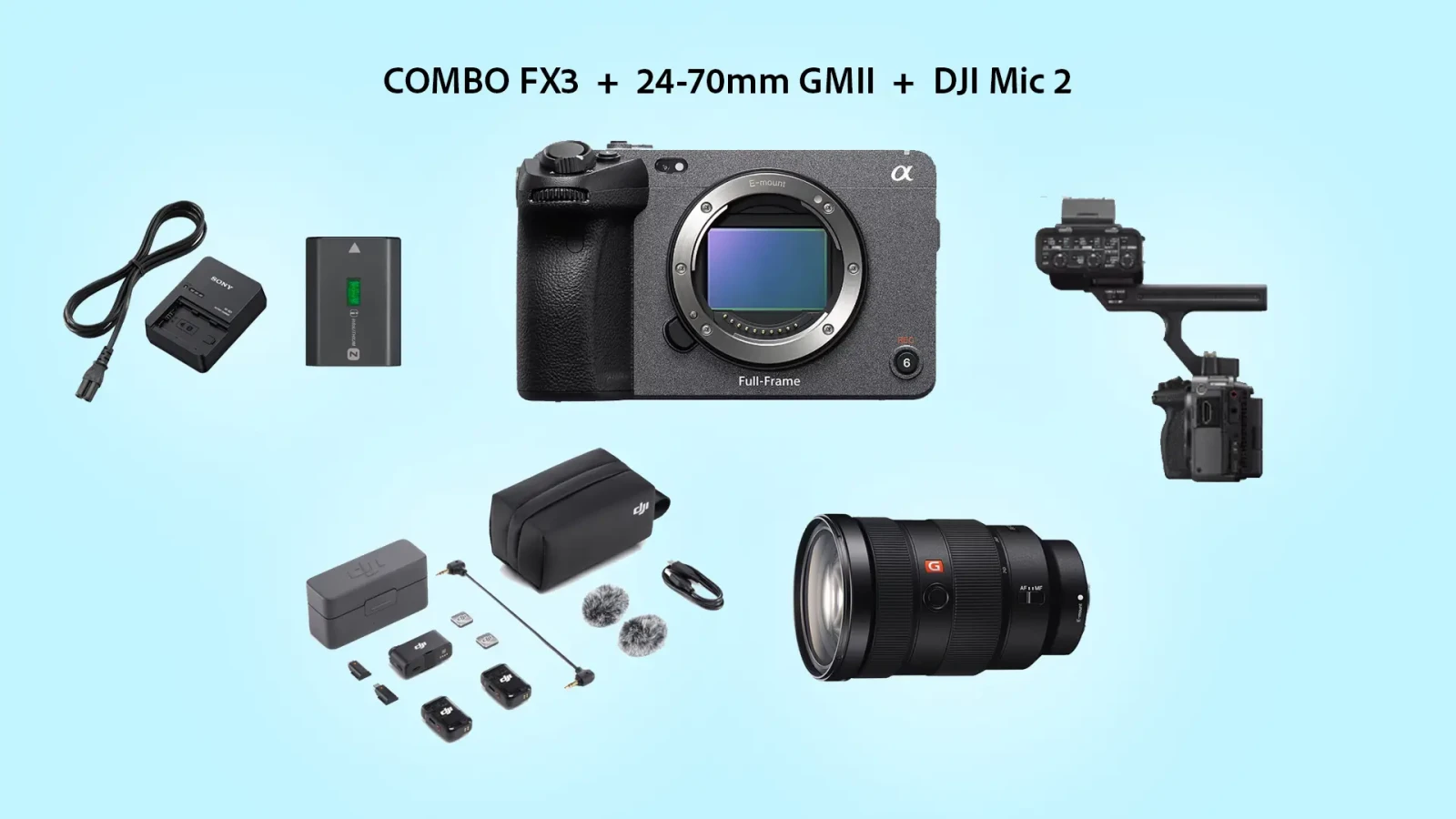 Combo FX3 + 24-70mm GMII + DJI Mic 2 - Photo 1 sur 5