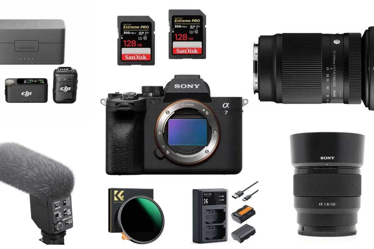Location Pack Sony Alpha 7IV (A74) + 2 objectifs + Micro d'ambiance + Micros HF (DJI mic 2) - Lightyshare