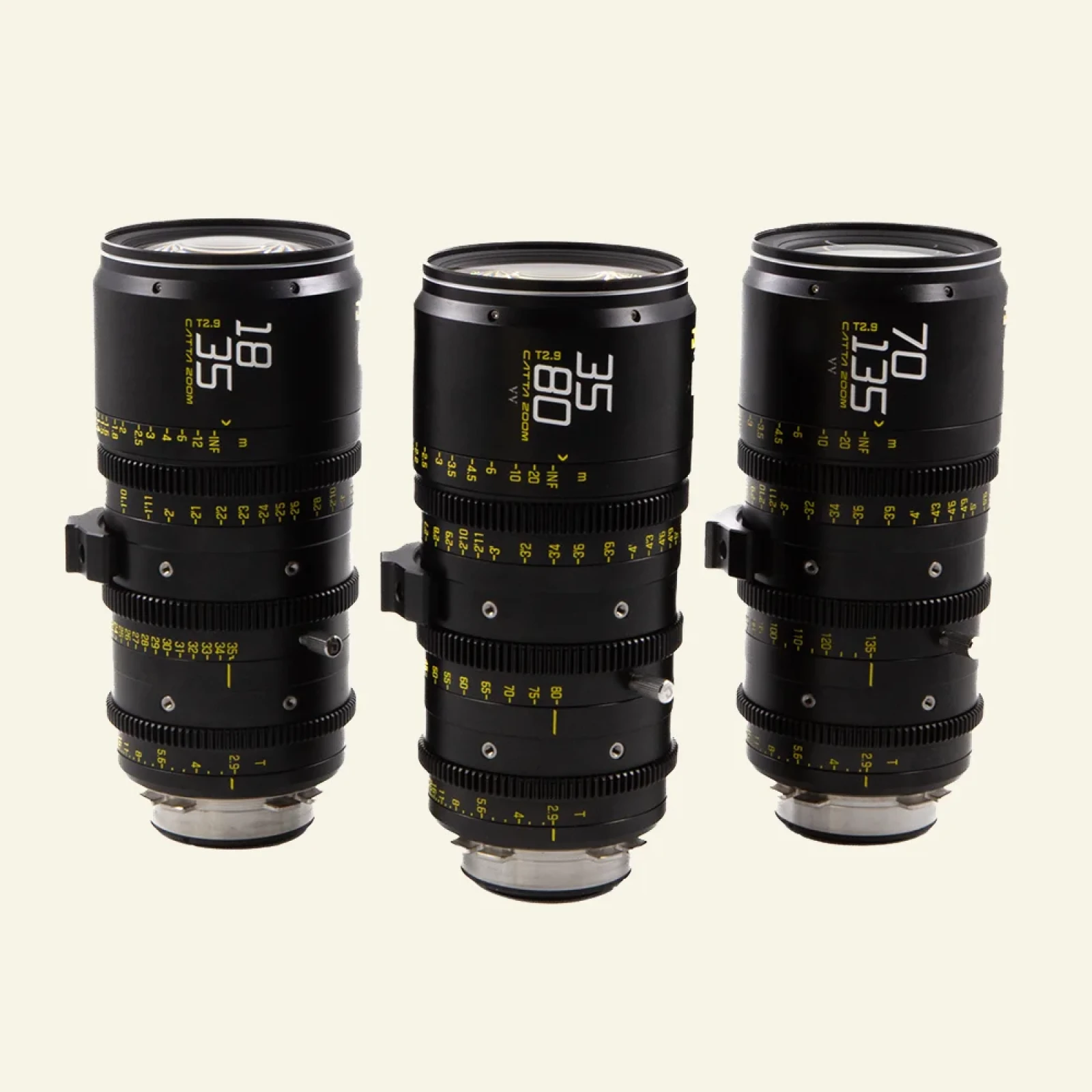 DZOFILM Catta Ace 3-Lens Set 18-35/35-80/70-135mm T2.9 PL/EF Black - Photo 1 sur 1