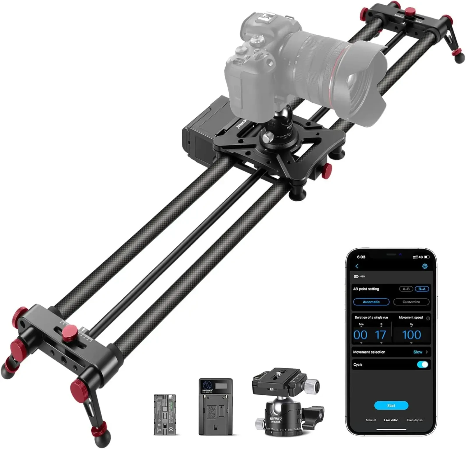 Neewer Slider carbone 80cm - Photo 1 sur 1