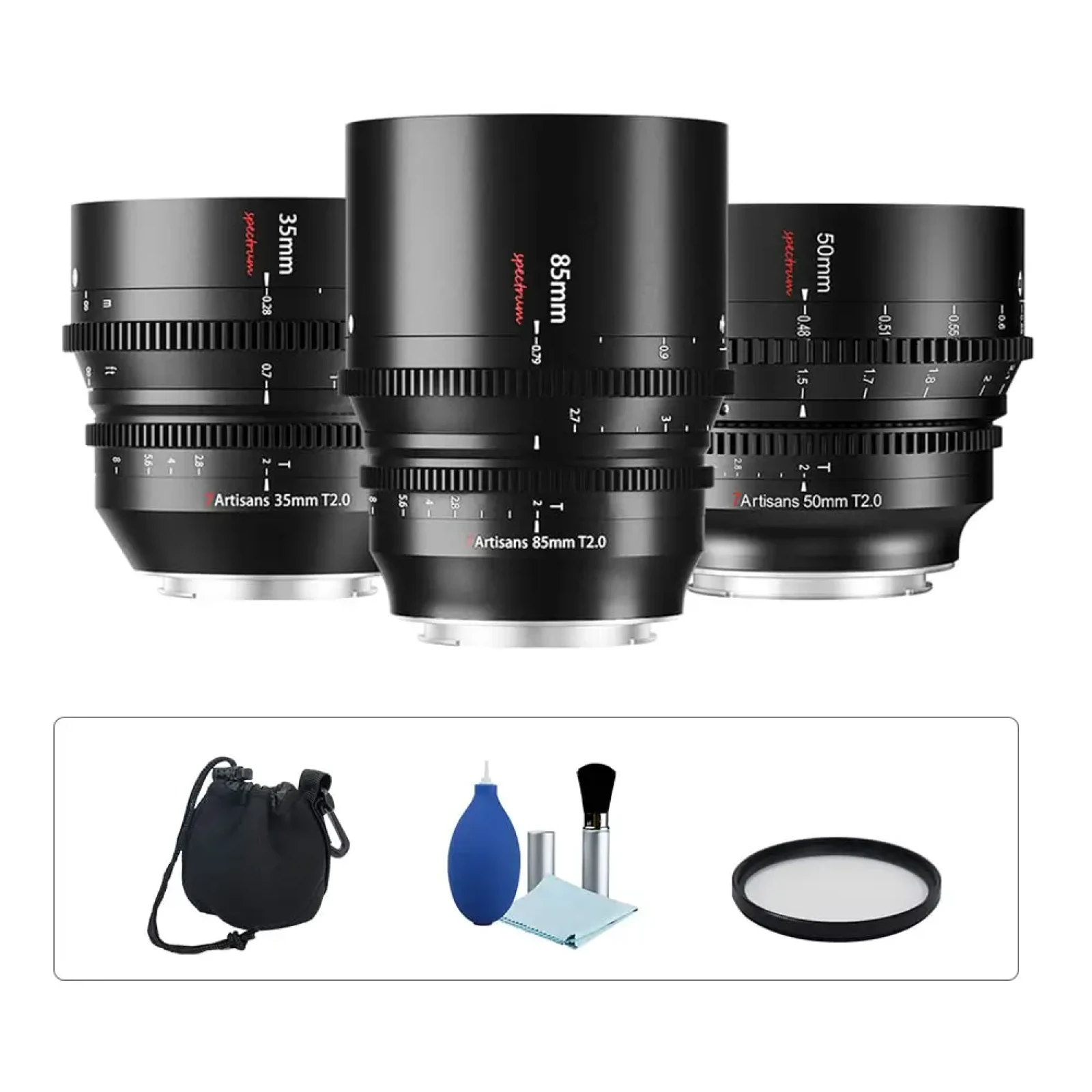 Pack 7Artisans Spectrum - Objectif Ciné Monture L - 35mm + 50mm + 85mm - Photo 1 sur 1