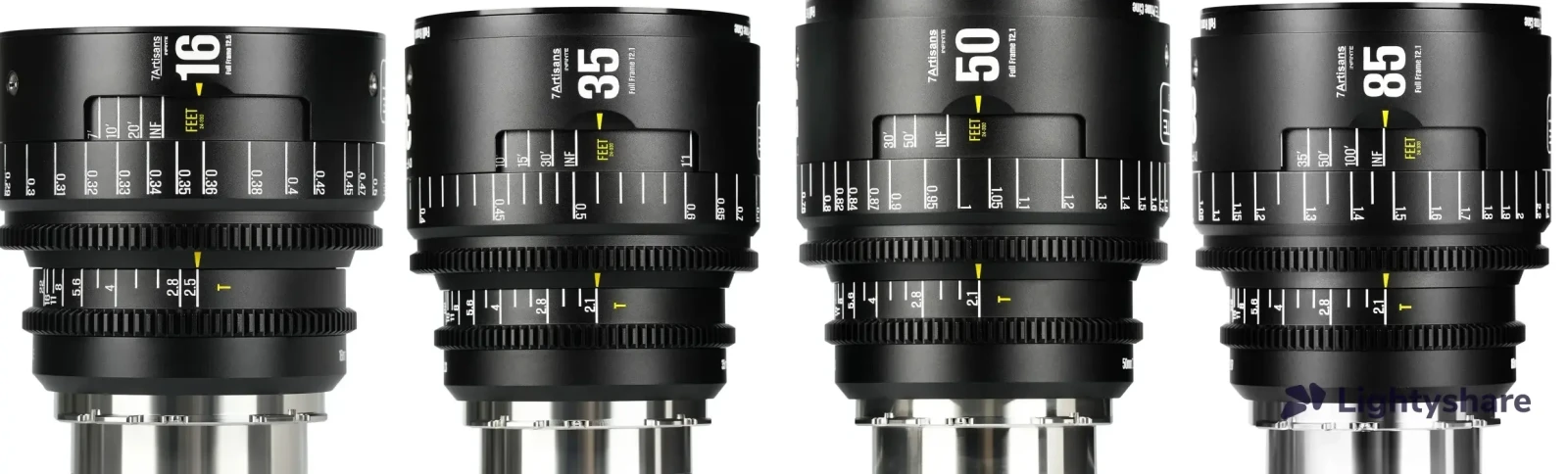 Pack 7Artisans INFINTE - Objectifs Ciné PL - 16mm + 35mm + 50mm + 85mm - Photo 1 sur 1