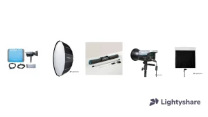 Location Pack Interview Premium – 3 points : 500 W + boîte à lumière 150 cm, contre-jour, fond et floppy