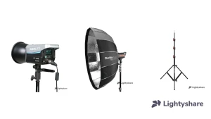 Location Pack Interview Essentiel – LED 120 W + boîte à lumière 105 cm + pied