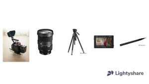 Photo Pack PYXIS Reportage & Documentaire – caméra 6K, zoom 24-70, trépied, moniteur-enregistreur et son