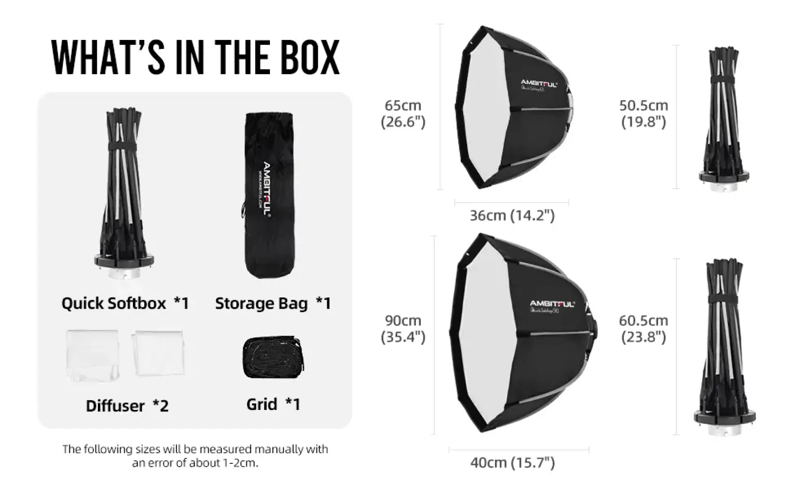 Ambitful SoftBox 90cm Monture Bowens - Photo 2 sur 2