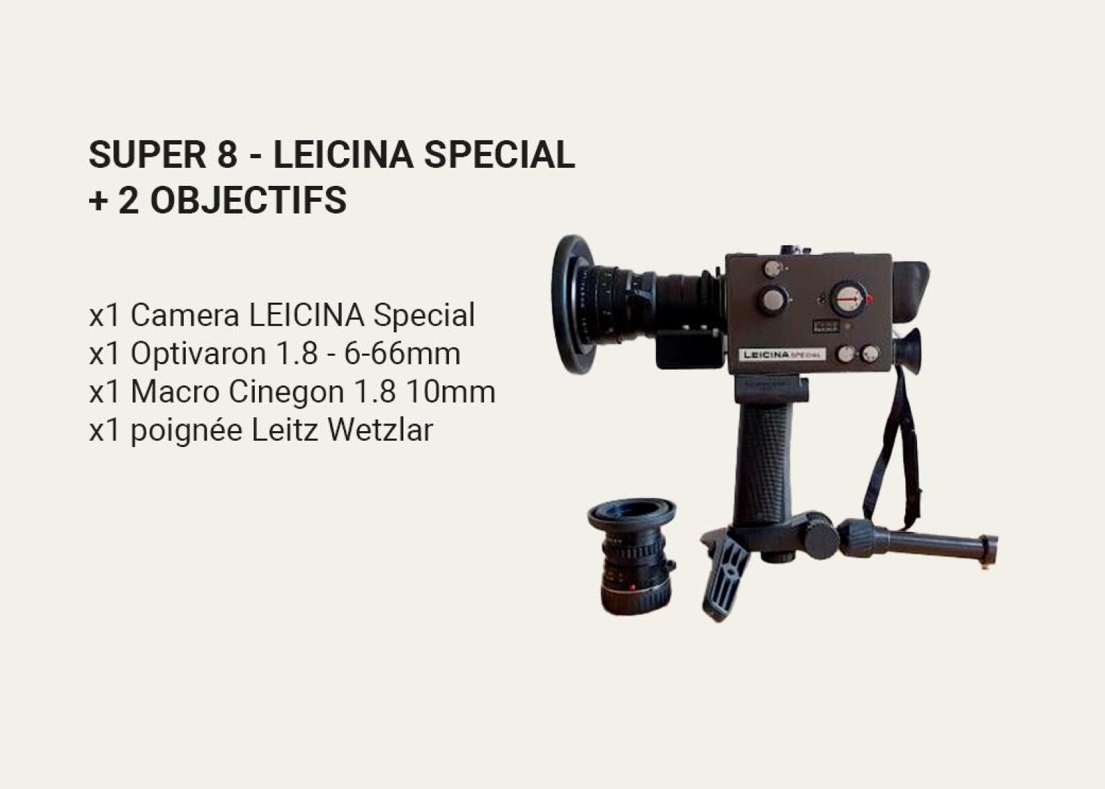 Leicinia Special (Super 8) + Optivaron 1.8  6-66mm + Macro Cinegon 1.8 10mm - Photo 1 sur 4