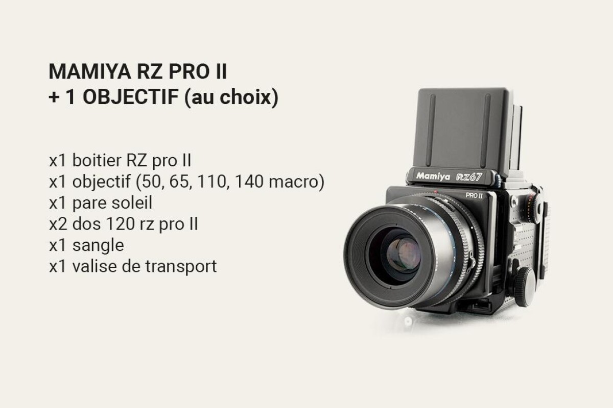 Location Mamiya RZ67 PRO II  + 1 objectif au choix - Lightyshare