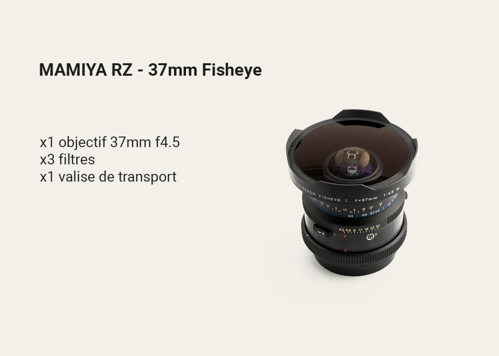Mamiya Objectif 37mm/f4.5 Fisheye SEKOR-Z - Photo 1 sur 2