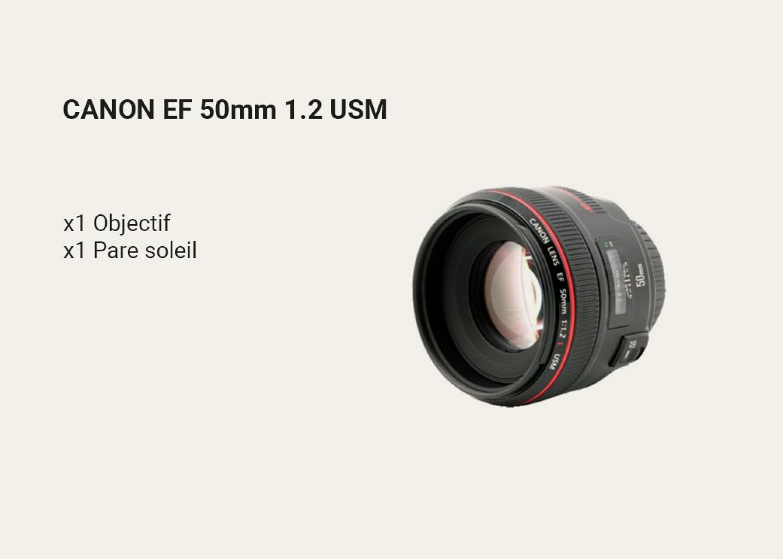 Canon EF 50mm f/1.2L USM - Photo 1 sur 1