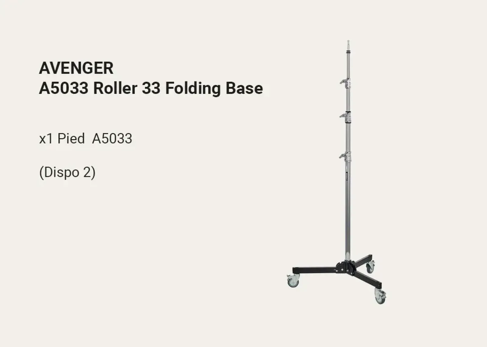 Avenger A5033 Roller 33 Folding Base - Photo 1 sur 5