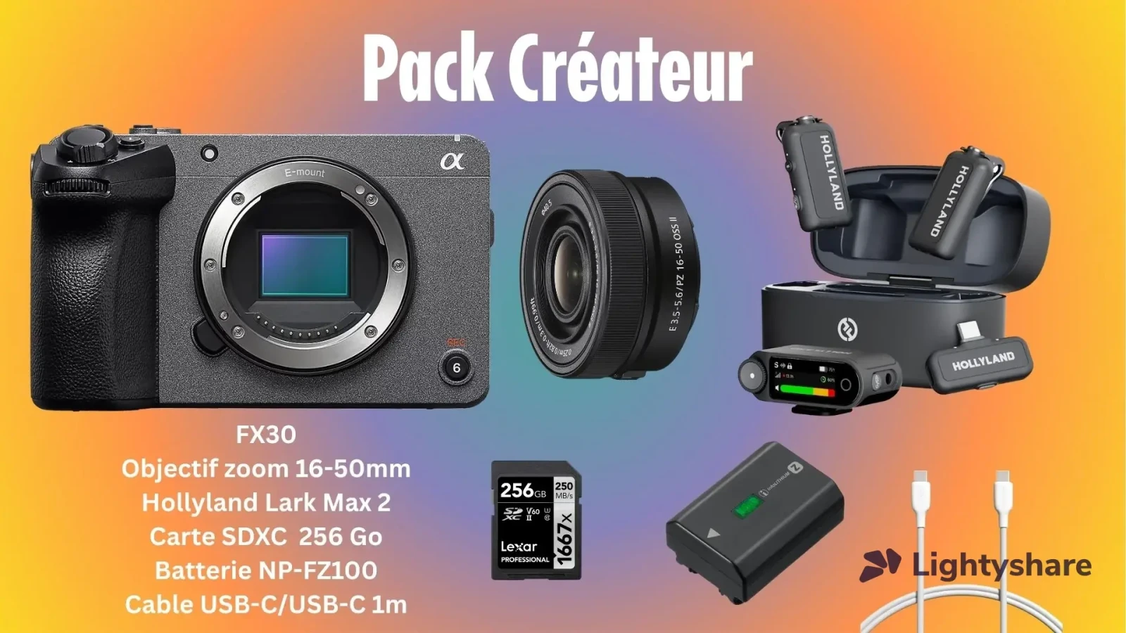 Sony FX30 + 2 micros sans-fil - Kit création de contenu - Photo 1 sur 1