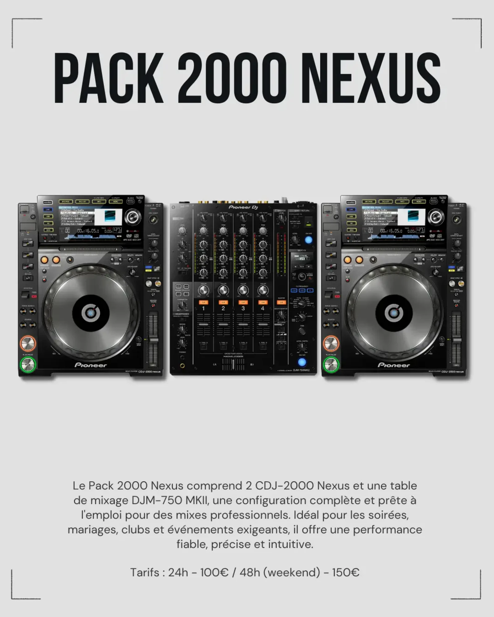 Location Pack 2000 Nexus (2x CDJ-2000 Nexus + DJM-750 MK2) - Photo 1 sur 1
