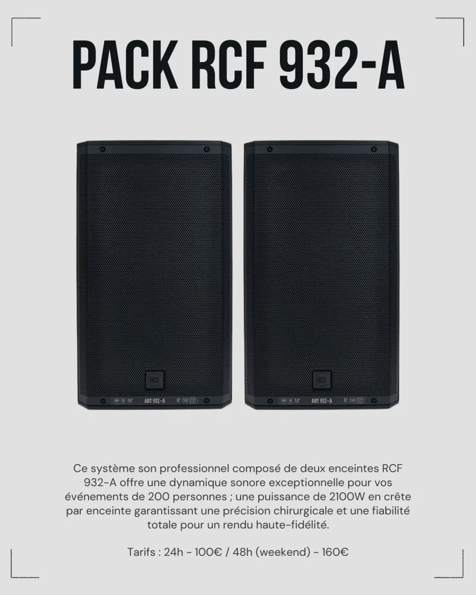 Location Pack RCF 932 (2 enceintes) - Photo 1 sur 1