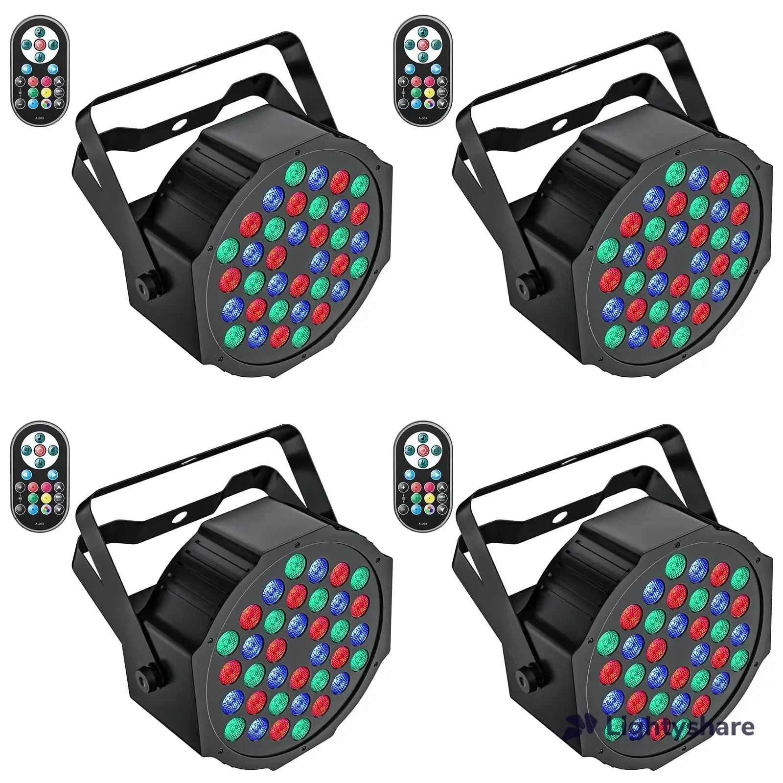 Pack PAR LED 72W RGB UV - Photo 1 sur 4