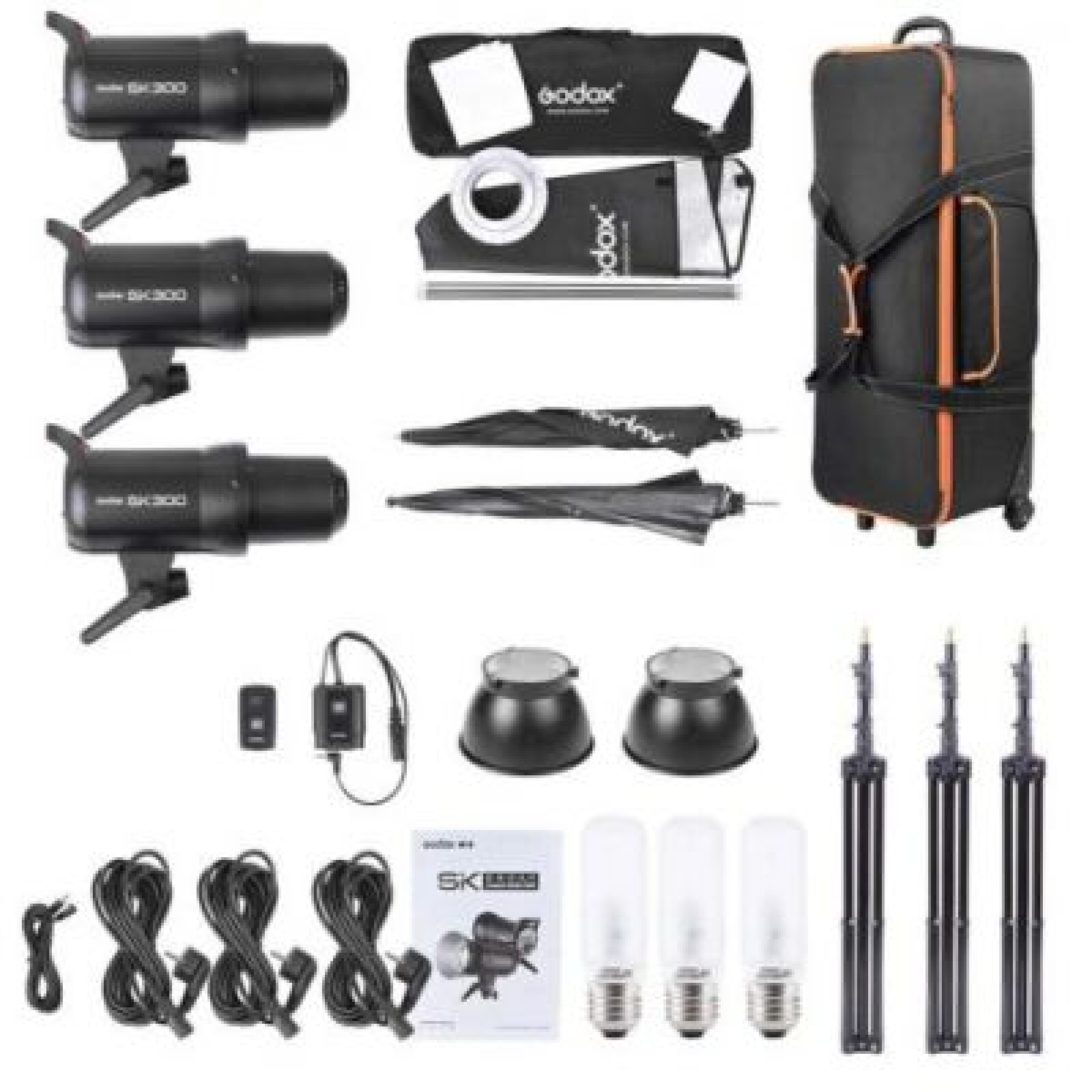 KIT FLASH GODOX 300w X3 - Photo 2 sur 5