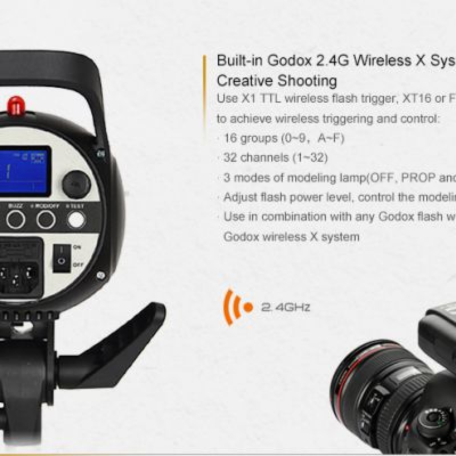 KIT FLASH GODOX 300w X3 - Photo 5 sur 5
