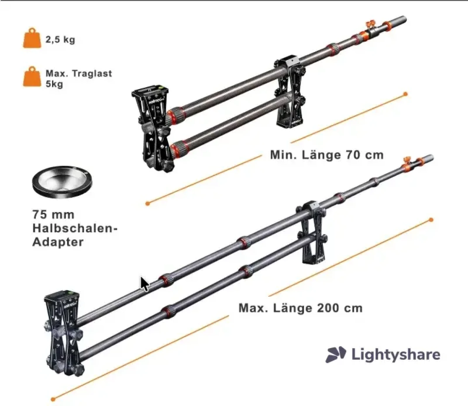 Walimex pro  Carbon Camera Jib Traveller 7.2 - Photo 2 sur 3