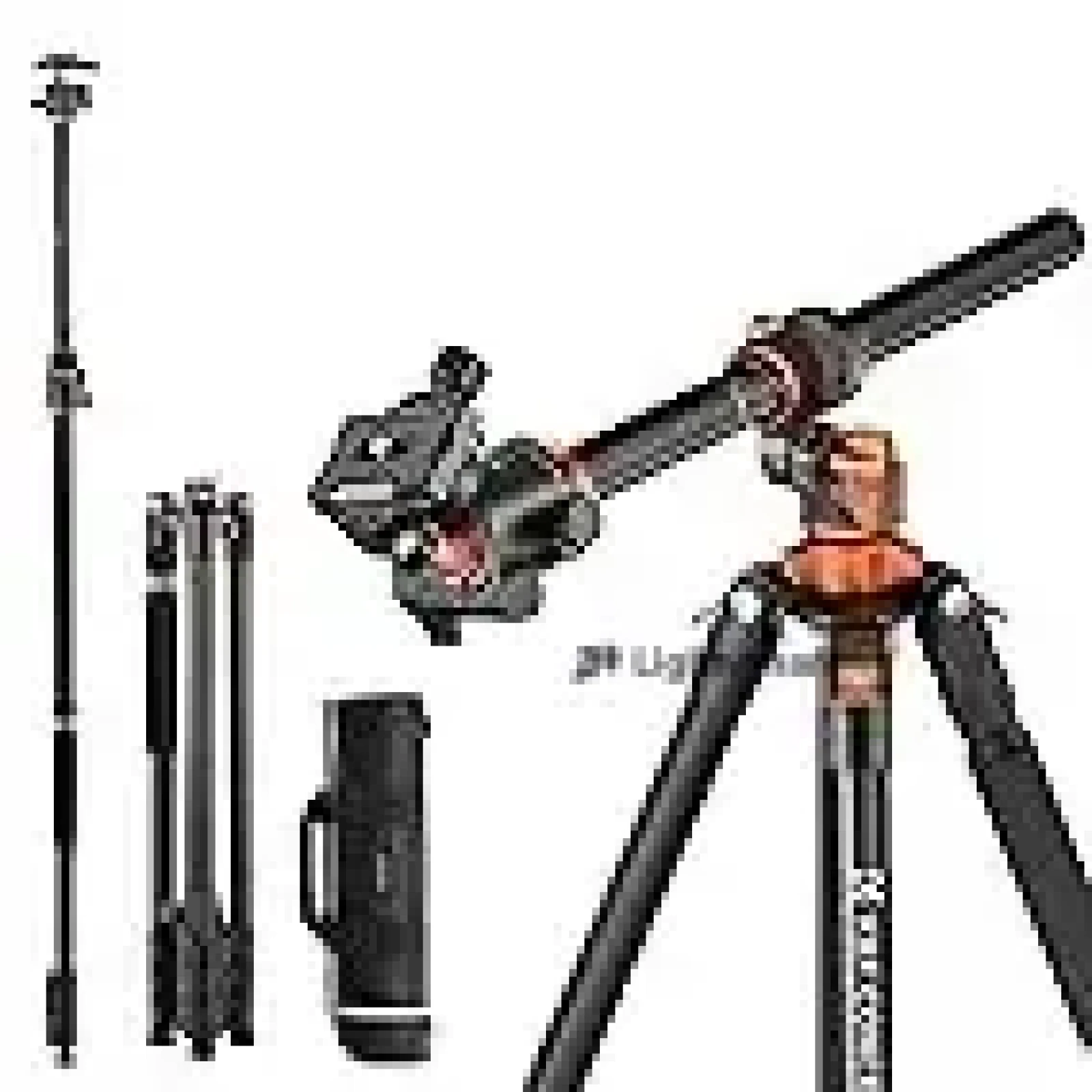 k&f concept 90 in / 230 cm Camera Tripod with Horizontal Center Column, T254A7+BH-28L (KF09.119) - Photo 4 sur 4