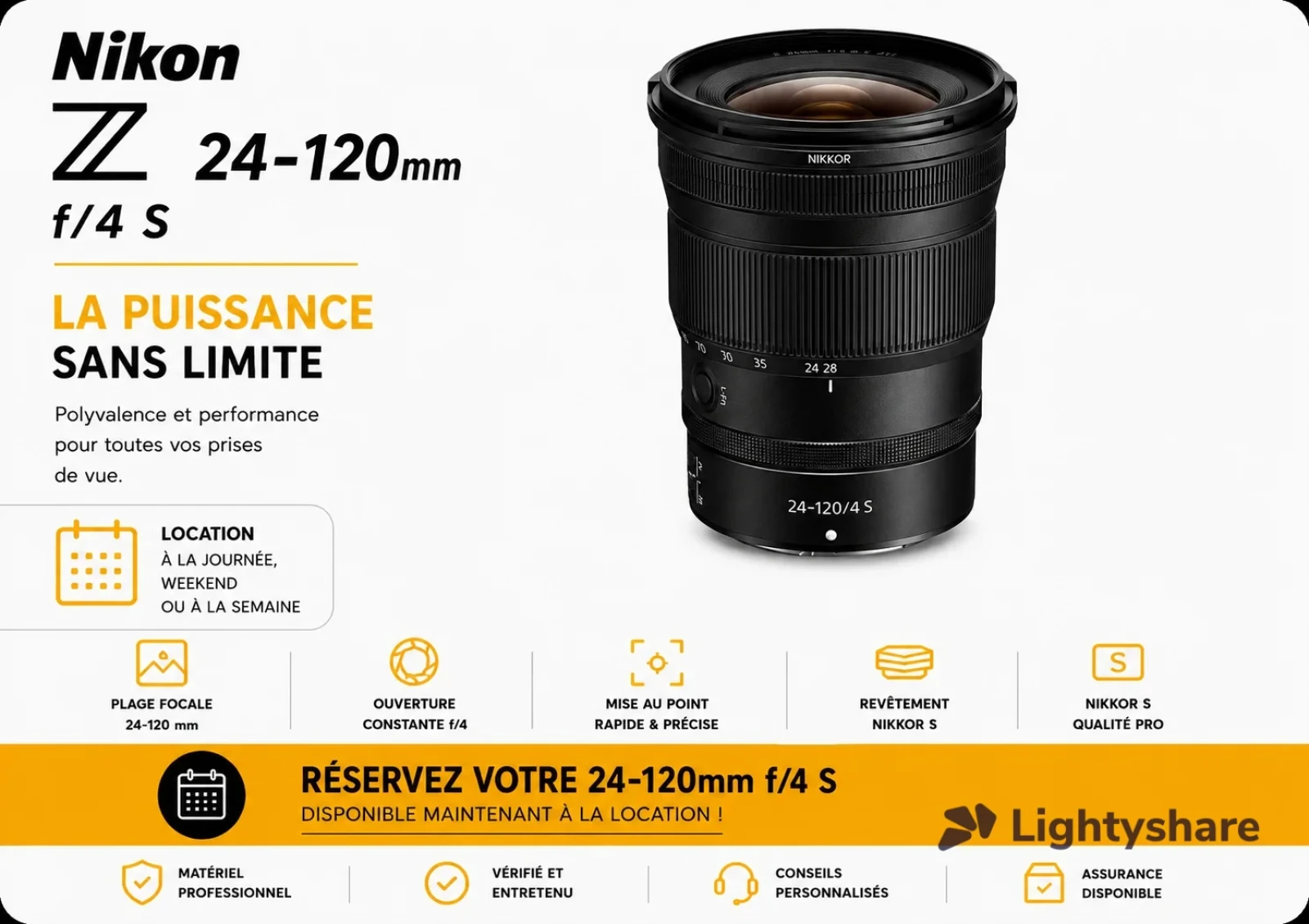 Nikon 24-120mm f/4G ED VR AF-S NIKKOR - Photo 1 sur 1
