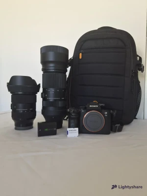 Location Pack Pro Complet : Sony A7 III + Sigma 24-70mm f/2.8 + Sigma 100-400mm | Kit Studio & Terrain